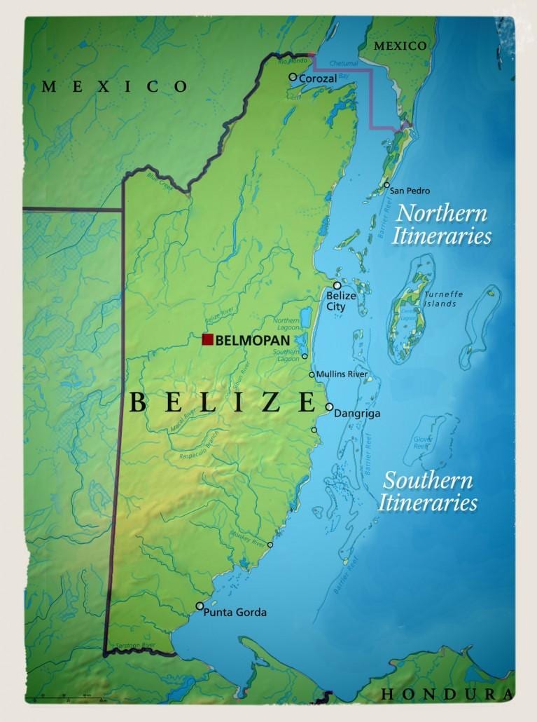 Peta Belize belayar