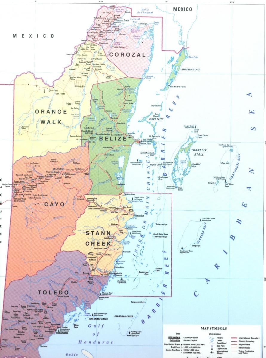 Peta Belize daerah