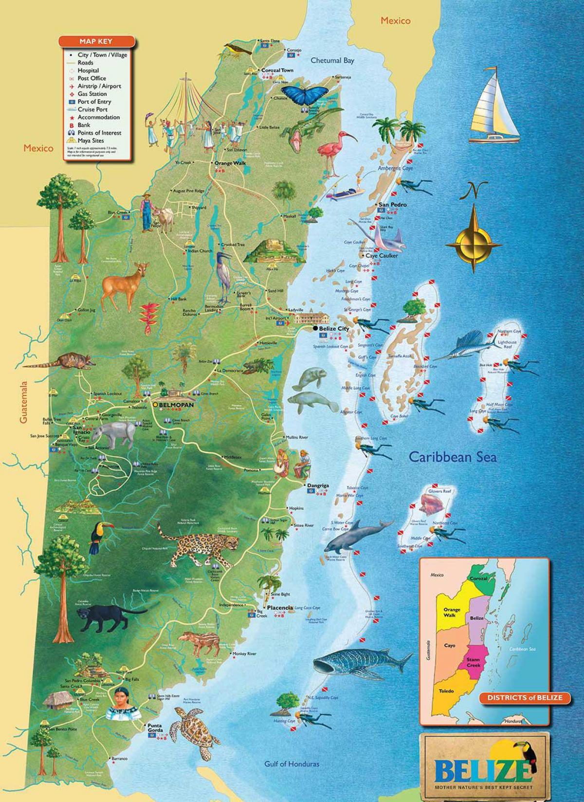 Belize pelabuhan peta