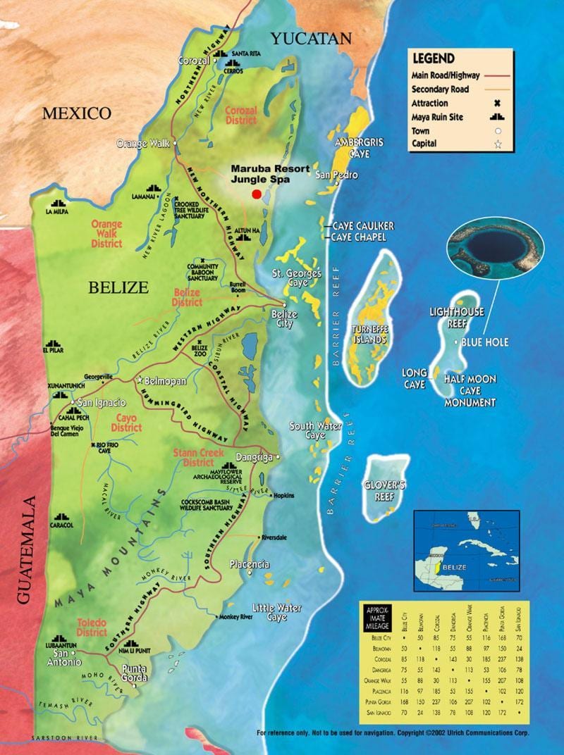 Peta tembakau caye Belize