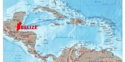 Peta Belize amerika tengah