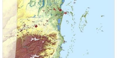 Peta topografi Belize