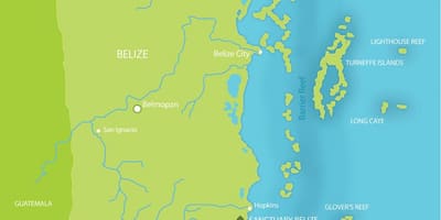 Peta tempat perlindungan Belize