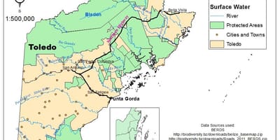 Peta toledo daerah Belize